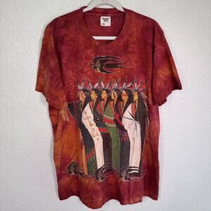 Vintage Tennessee River Shirt Mens XL Native American Gina Gray Art Tie Dye 90s